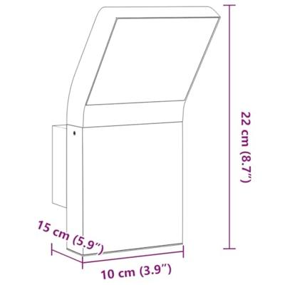 VidaXL Buitenwandlamp led gegoten aluminium wit