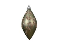 Kerstbal olijf 12 cm groen mat - thumbnail