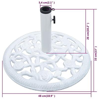 VidaXL Parasolvoet 12 kg 48 cm gietijzer wit