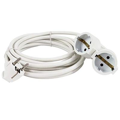 Verlengsnoer wit 5 meter 2 stopcontacten haakse stekker kinderveilig 3x1.5mm²