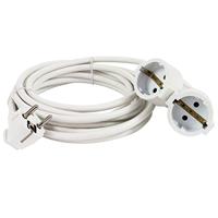 Verlengsnoer wit 5 meter 2 stopcontacten haakse stekker kinderveilig 3x1.5mm² - thumbnail