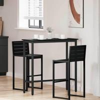 Tafel Zwart Eiken 100 x 40 x 90,5 cm Engineered hout en staal - thumbnail