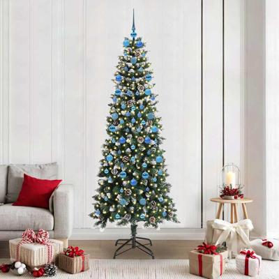 Kunstkerstboom met 300 LED Groen 210 cm PVC en Plastic en Staal
