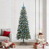 Kunstkerstboom met 300 LED Groen 210 cm PVC en Plastic en Staal - thumbnail