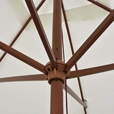 VidaXL Parasol met houten paal 200x300 cm crèmewit VidaXL Parasol met houten paal 200x300 cm crèmewit