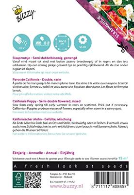 Zaden Poppies of the world Slaapmutsjes Dubbelbl. Gem. Buzzy - Buzzy