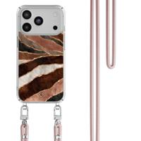 iPhone 17 Pro hoesje met rosegoud koord - Earth Agate - thumbnail