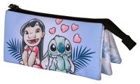 Lilo & Stitch Triple Pencil case Couple Lilac - thumbnail