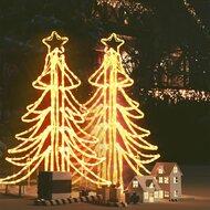 VidaXL Kerstfiguur boom 2 st inklapbaar met led's 87x87x93 cm warmwit - thumbnail
