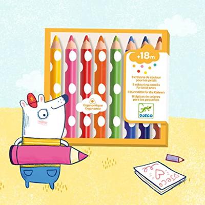8 kleurpotloden voor kleintjes - DJECO meerkleurig