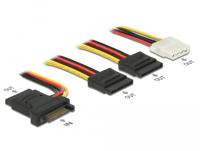 DeLOCK SATA 15 pin plug > 3 x SATA receptacle + 1 x Molex 4 pin female (PCB) kabel - thumbnail