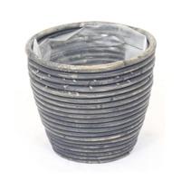 Pot Rond Ballon Streep Blauw - 13x11 cm Van der Leeden - Van der leeden - thumbnail