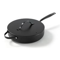 BE Living Hapjespan met deksel ø 28 cm - keramische anti-aanbaklaag - PFAS-vrij - geschikt voor alle warmtebronnen - zwart - thumbnail