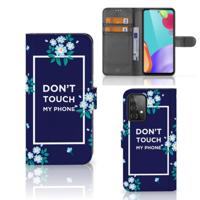 Samsung Galaxy A52 Portemonnee Hoesje Flowers Blue DTMP - thumbnail