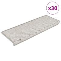 VidaXL Trapmatten zelfklevend sisal-look 30 st 65x21x4 cm platina - thumbnail