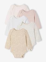Set van 5 body's voor pasgeborenen met Amerikaanse opening ecru - thumbnail