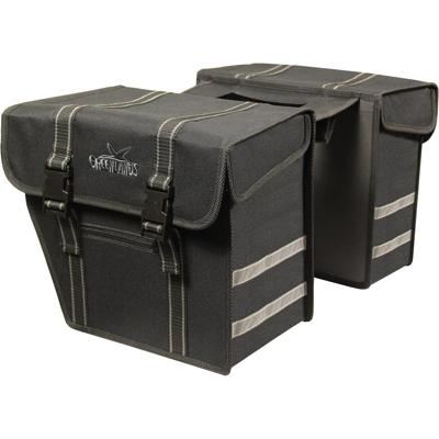 Greenlands tas dubbel zwart-zwart. afmeting 36x32x18 cm (2x) 40l. afgeschuinde kanten