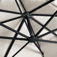 Zweefparasol met LED en aluminium paal 400x300 cm zandkleurig - thumbnail