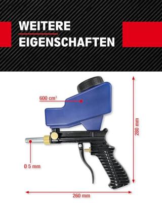 KS Tools 515.1909 Perslucht-zandstraalpistool, 260 mm