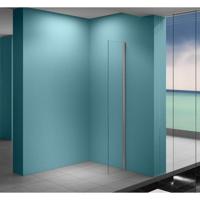 Eco zijwand met muurprofiel 400 x 2000 x 8 mm nano helder glas/chroom - thumbnail