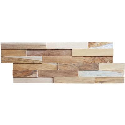 3D Teakhout Houtstrips Rea 50x18cm - Luxe Wandpanelen