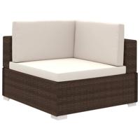 8-delige Loungeset met kussens poly rattan bruin - thumbnail