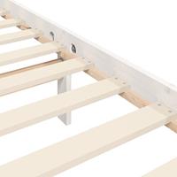 Bedframe met hoofdbord massief hout wit - thumbnail