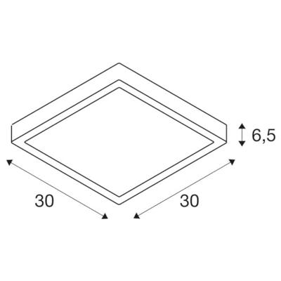 SLV Led plafonnièreAinos Square voor buiten - 1003450 - thumbnail