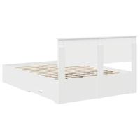 Bedframe met hoofdeinde met lade Wit 140 x 190 cm Bewerkt hout - thumbnail