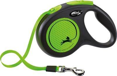 Flexi rollijn new classic neon tape zwart / groen Flexi rollijn new classic neon tape zwart / groen