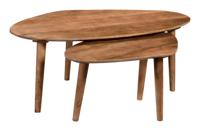 Sohome Organische Salontafel 'Yaden' Mangohout, Set van 2 stuks - thumbnail