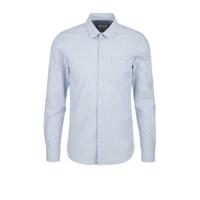 s.Oliver gestreept slim fit overhemd lichtblauw - thumbnail