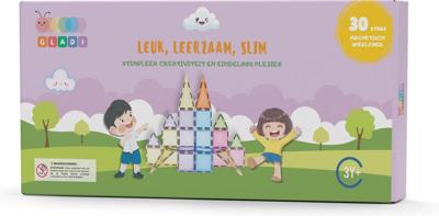Gladi Magnetisch Speelgoed - Pastel - Magnetic Tiles - 30 stuks