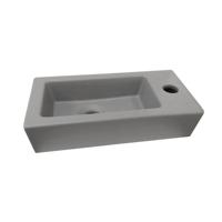 Best Design Fontein Farnetta 37x18x9 cm Kraangat Rechts Mat Grijs - thumbnail