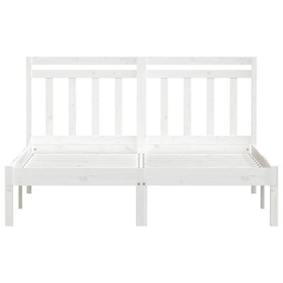 Bedframe massief grenenhout wit 140x190 cm