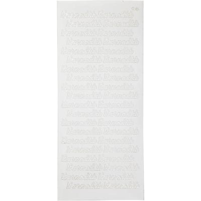 Creativ Company Stickers, barnedåb, vel 10x23 cm, wit, 1 vel