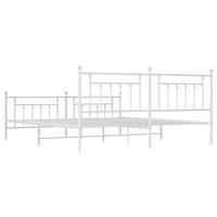 Bedframe met hoofd- en voeteneinde metaal wit 193x203 cm - thumbnail