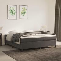 Boxspring met matras fluweel donkergrijs 160x200 cm - thumbnail