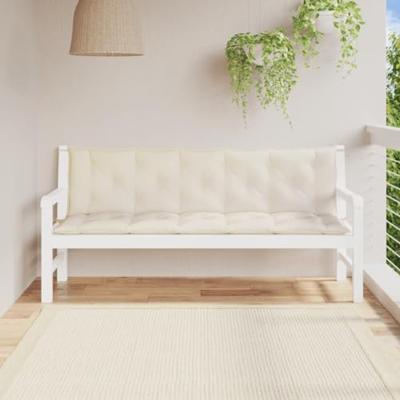VidaXL Tuinbankkussens 2 st 180x50x7 cm oxford stof crèmewit VidaXL Tuinbankkussens 2 st 180x50x7 cm oxford stof crèmewit