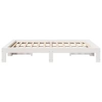 Bedframe zonder matras massief grenenhout wit 150x200 cm - thumbnail
