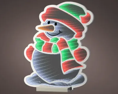 Lumineo kerstverlichting LED Infinity lights sneeuwman 40cm, koel wit