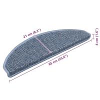 VidaXL Trapmatten zelfklevend 15 st sisal-look 65x21x4 cm blauw - thumbnail