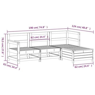 4-delige Loungeset geïmpregneerd grenenhout