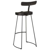 Barkrukken 2 st 49x43x103 cm massief mangohout zwart - thumbnail