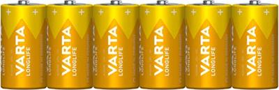 Varta LONGLIFE C Folie 6 C batterij (baby) Alkaline 1.5 V 7600 mAh 6 stuk(s) Varta LONGLIFE C Folie 6 C batterij (baby) Alkaline 1.5 V 7600 mAh 6 stuk(s)