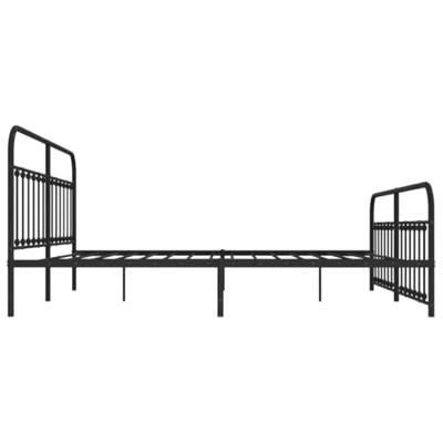 Bedframe met hoofd- en voeteneinde metaal zwart 200x200 cm