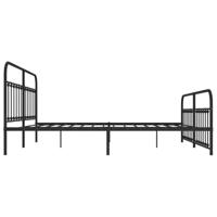 Bedframe met hoofd- en voeteneinde metaal zwart 193x203 cm - thumbnail