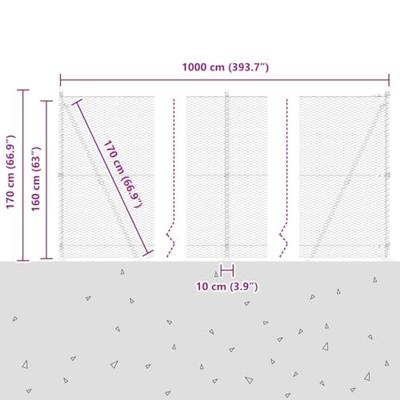 VidaXL Afrasteringspaal zilver 10 x 1,6 m (25 mm gaas) staal VidaXL Afrasteringspaal zilver 10 x 1,6 m (25 mm gaas) staal