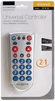 Vivanco UR Z2 2-in-1 Universele TV/DVB-afstandsbediening met grote toetsen zilver - thumbnail