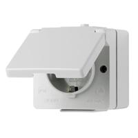 Jung 620WX Wandcontactdoos met randaarde en klapdeksel Compleet WG 600 Lichtgrijs 1 stuk(s) - thumbnail